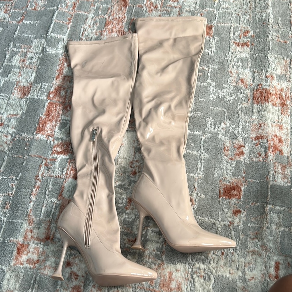 Nude Thigh Leather Boots